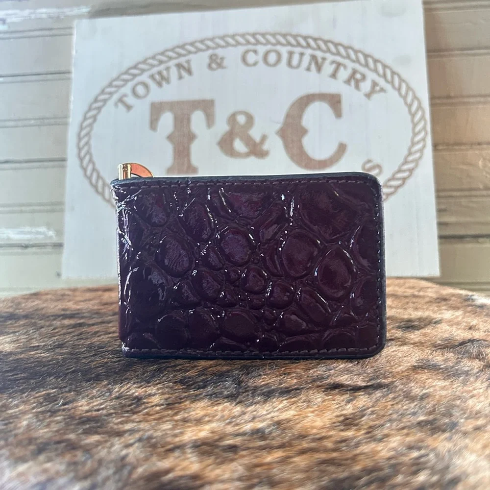Hand Crafted burgundy croc